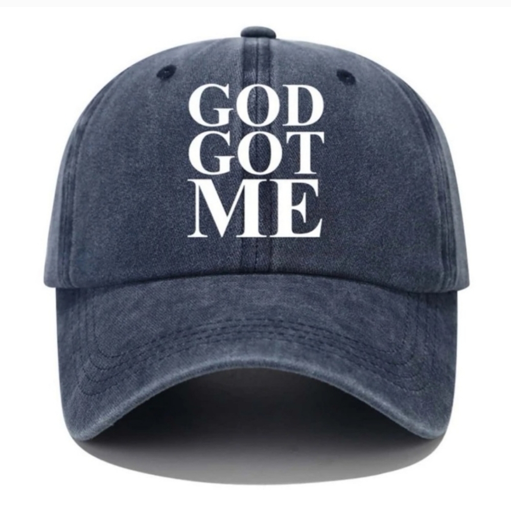 Navy Blue Cap with White Text